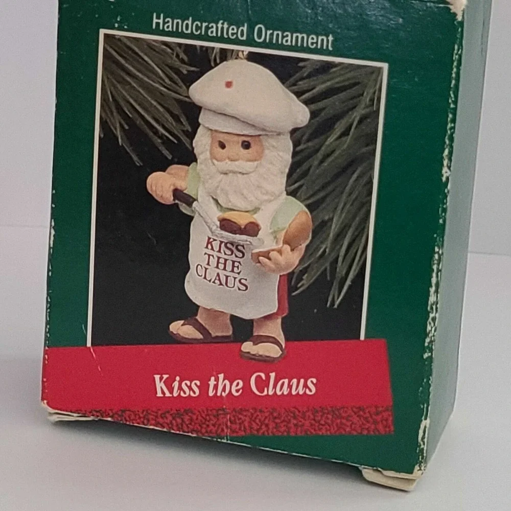 Hallmark 1988 Kiss The Claus Keepsake Christmas‎ Tree Ornament Barbeque santa